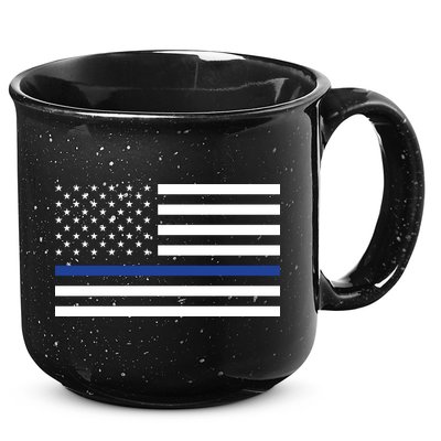 Blue Lives Matter Flag 15oz Campfire Ceramic Mug