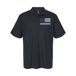 Blue Lives Matter Flag Softstyle Adult Sport Polo