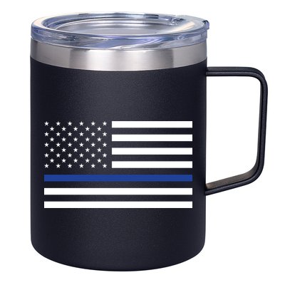 Blue Lives Matter Flag 12oz Stainless Steel Coffee Mug