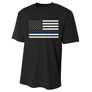 Blue Lives Matter Flag Performance Sprint T-Shirt