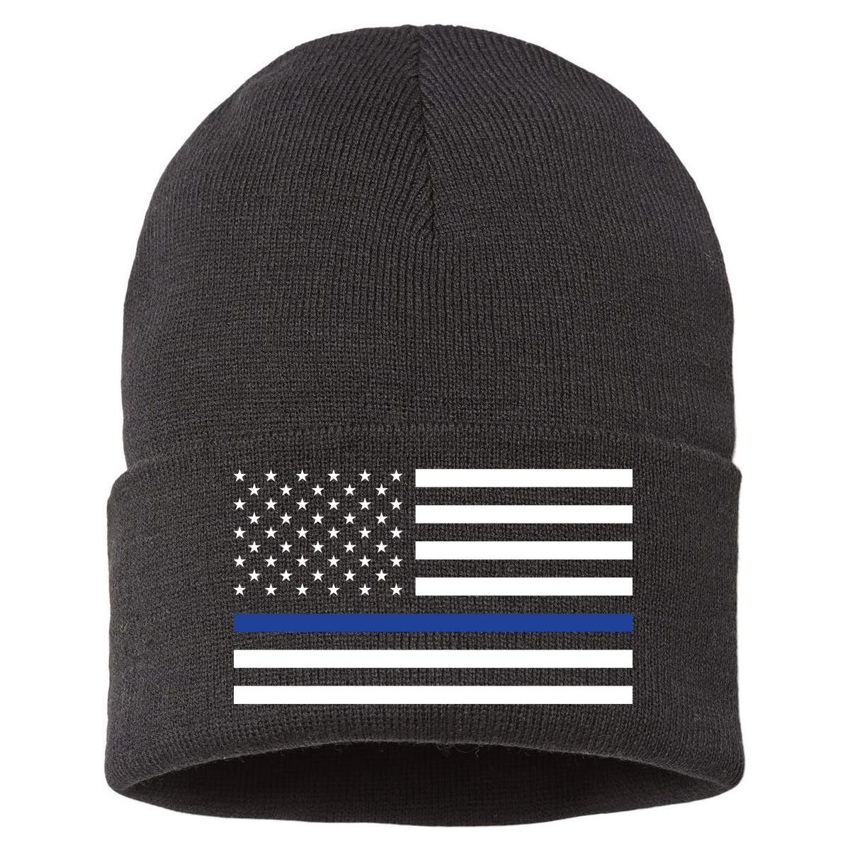 Blue Lives Matter Flag Sustainable Knit Beanie