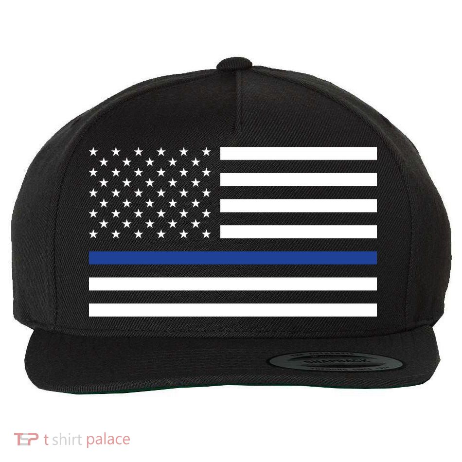 Blue Lives Matter Flag Wool Snapback Cap