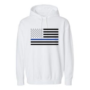 Blue Lives Matter Flag Garment-Dyed Fleece Hoodie