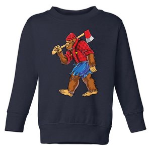 Bigfoot Lumberjack Men Funny Woodworking Sasquatch Lover Toddler Sweatshirt