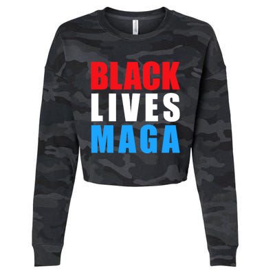 Black Lives MAGA Black Conservative Republican ProTrump Cropped Pullover Crew