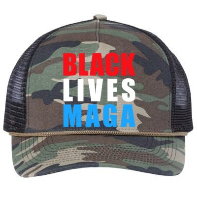 Black Lives MAGA Black Conservative Republican ProTrump Retro Rope Trucker Hat Cap