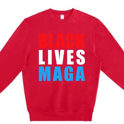 Black Lives MAGA Black Conservative Republican ProTrump Premium Crewneck Sweatshirt