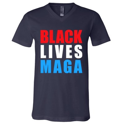 Black Lives MAGA Black Conservative Republican ProTrump V-Neck T-Shirt