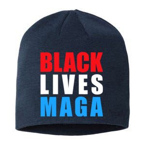 Black Lives MAGA Black Conservative Republican ProTrump Sustainable Beanie