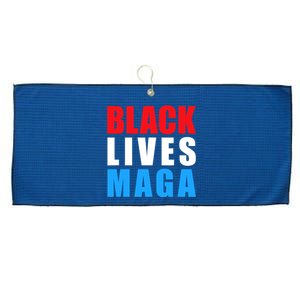 Black Lives MAGA Black Conservative Republican ProTrump Large Microfiber Waffle Golf Towel