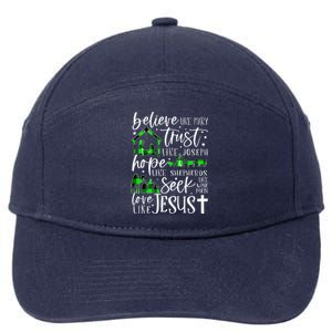 Believe Like Mary Trust Like Joseph Hope Like Christmas Xmas 7-Panel Snapback Hat