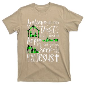 Believe Like Mary Trust Like Joseph Hope Like Christmas Xmas T-Shirt