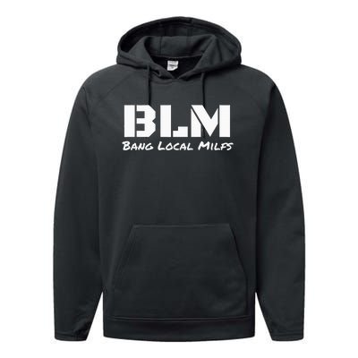 B L M Bang Local Milfs Performance Fleece Hoodie