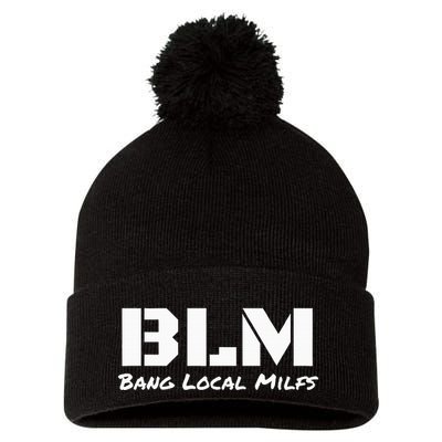 B L M Bang Local Milfs Pom Pom 12in Knit Beanie