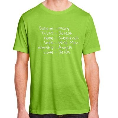 Believe Like Mary And Trust Like Joseph Christmas Image Adult ChromaSoft Performance T-Shirt