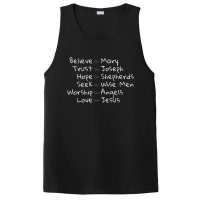 Believe Like Mary And Trust Like Joseph Christmas Image PosiCharge Competitor Tank