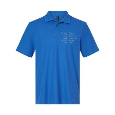 Believe Like Mary And Trust Like Joseph Christmas Image Softstyle Adult Sport Polo