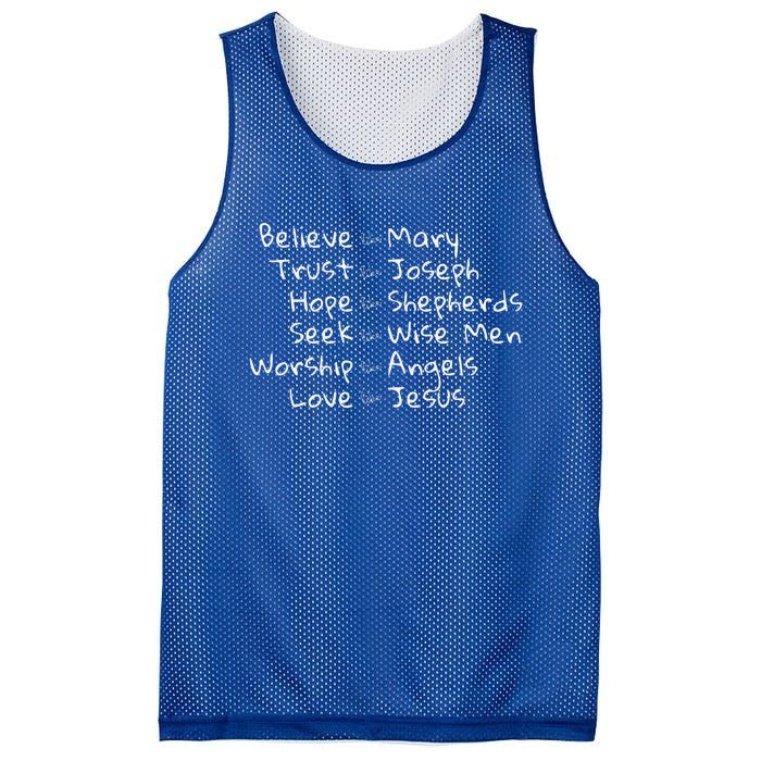 Believe Like Mary And Trust Like Joseph Christmas Image Mesh Reversible Basketball Jersey Tank