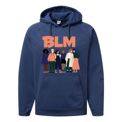 Black Lives Matter Shirt Black Lives Matter Retro Peace Stripes Sunset Performance Fleece Hoodie