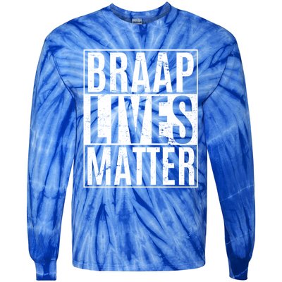 Braap Lives Matter Dirtbike Snowmobile Rider Gift Tie-Dye Long Sleeve Shirt