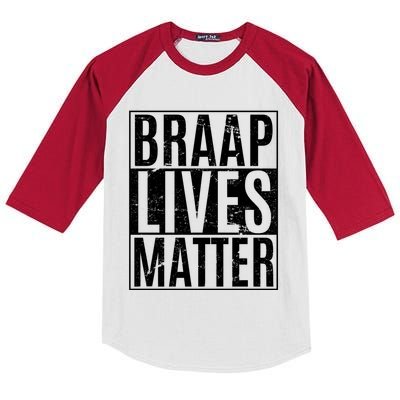 Braap Lives Matter Dirtbike Snowmobile Rider Gift Kids Colorblock Raglan Jersey