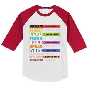 Black Lives Matters Black Leaders Black History Month Kids Colorblock Raglan Jersey