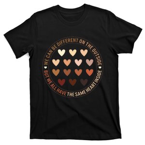 Black Lives Matter Different Outside Same Heart Inside Black T-Shirt