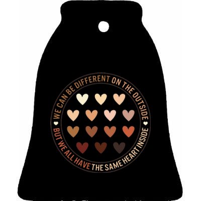 Black Lives Matter Different Outside Same Heart Inside Black Ceramic Bell Ornament