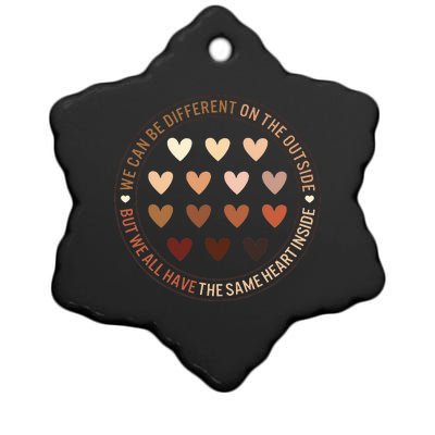 Black Lives Matter Different Outside Same Heart Inside Black Ceramic Star Ornament