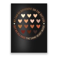 Black Lives Matter Different Outside Same Heart Inside Black Poster