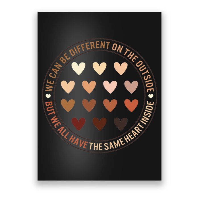 Black Lives Matter Different Outside Same Heart Inside Black Poster