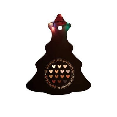 Black Lives Matter Different Outside Same Heart Inside Black Ceramic Tree Ornament