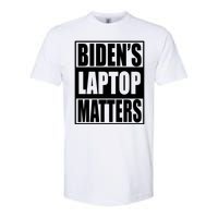 Bidens Laptop Matters Funny Anti Joe Biden Political Gift Softstyle CVC T-Shirt