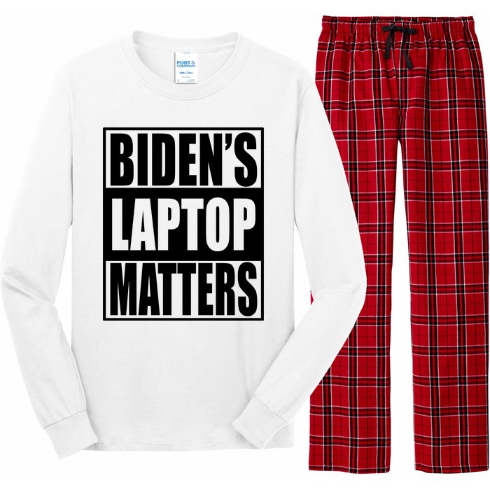 Bidens Laptop Matters Funny Anti Joe Biden Political Gift Long Sleeve Pajama Set