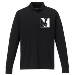 Black Lives Matter Power Fist Performance Long Sleeve Polo