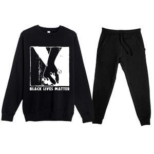 Black Lives Matter Power Fist Premium Crewneck Sweatsuit Set