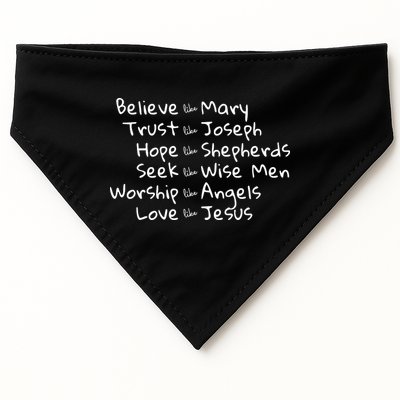 Believe Like Mary And Trust Like Joseph Christmas USA-Made Doggie Bandana