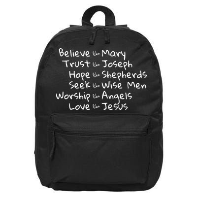Believe Like Mary And Trust Like Joseph Christmas 16 in Basic Backpack