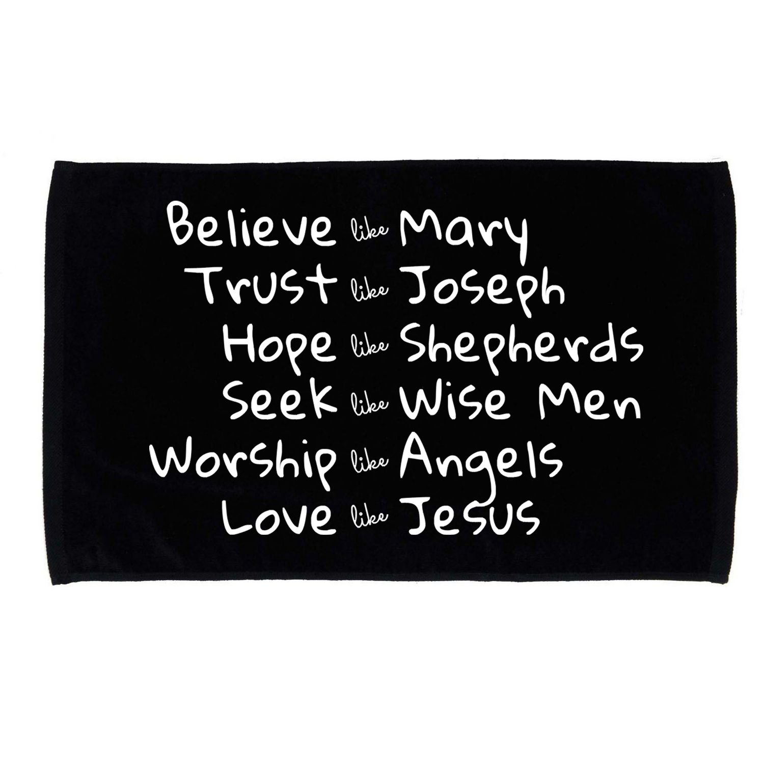 Believe Like Mary And Trust Like Joseph Christmas Microfiber Hand Towel
