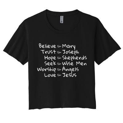 Believe Like Mary And Trust Like Joseph Christmas Crop Top