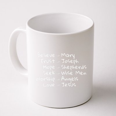 Believe Like Mary And Trust Like Joseph Christmas Coffee Mug