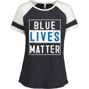 Blue Lives Matter Funny Police Officer Supporter Gift Meaningful Gift Enza Ladies Jersey Colorblock Tee