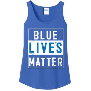 Blue Lives Matter Funny Police Officer Supporter Gift Meaningful Gift Ladies Essential Tank