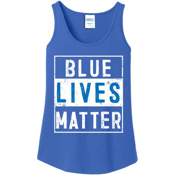 Blue Lives Matter Funny Police Officer Supporter Gift Meaningful Gift Ladies Essential Tank