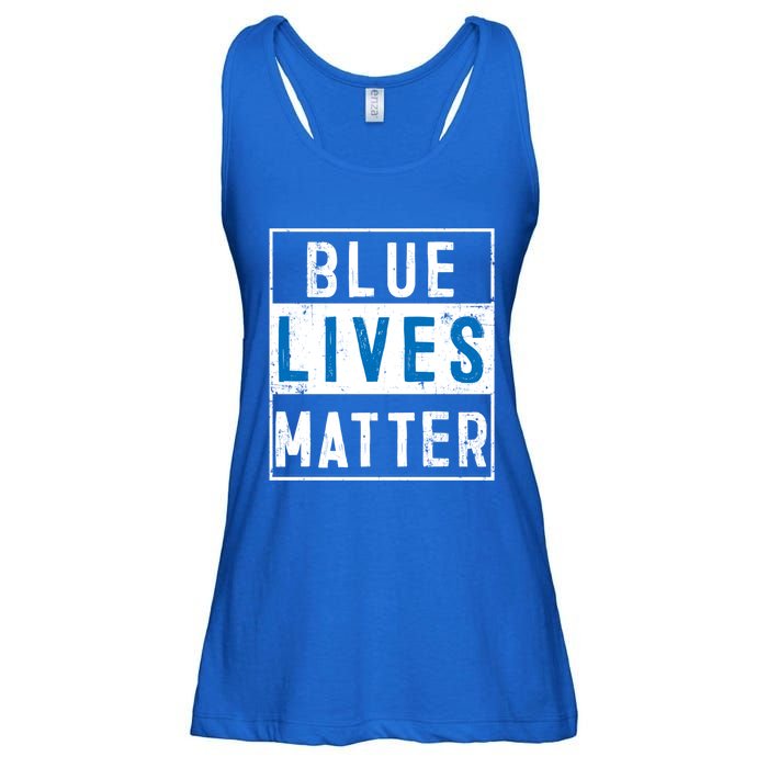 Blue Lives Matter Funny Police Officer Supporter Gift Meaningful Gift Ladies Essential Flowy Tank