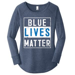 Blue Lives Matter Funny Police Officer Supporter Gift Meaningful Gift Women's Perfect Tri Tunic Long Sleeve Shirt