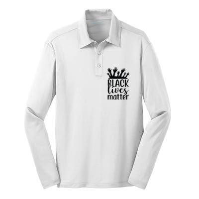 Black Lives Matter Silk Touch Performance Long Sleeve Polo