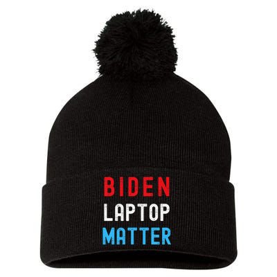 Biden Laptop Matter Pro Trump Republican Support Gift Pom Pom 12in Knit Beanie