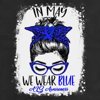 Bleached Leopard Messy Bun In May We Wear Blue ALS Awareness Adult Drive Performance Visor