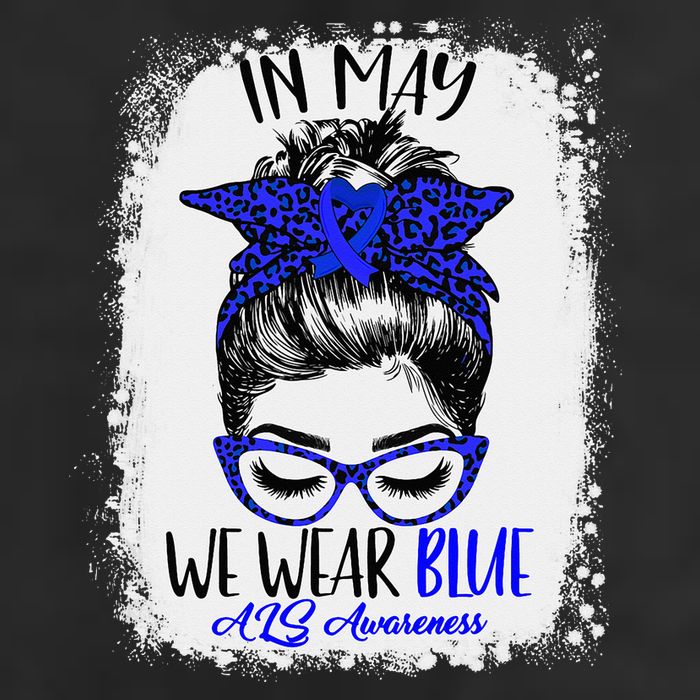 Bleached Leopard Messy Bun In May We Wear Blue ALS Awareness Adult Drive Performance Visor